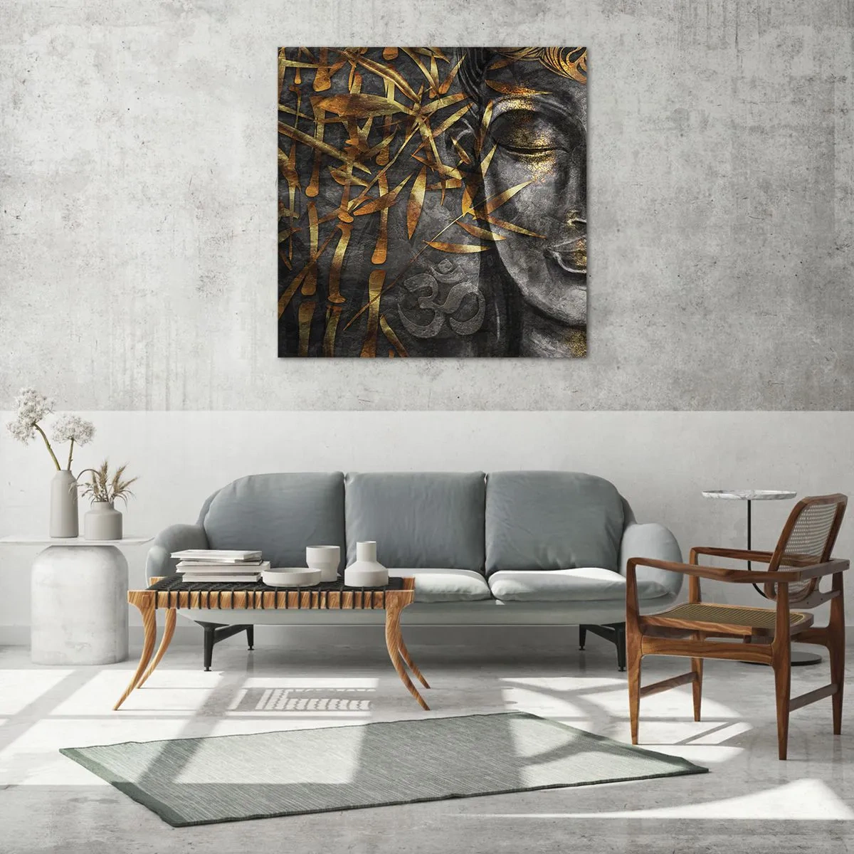 Quadro em vidro - Sinta a paz - 30x30 cm