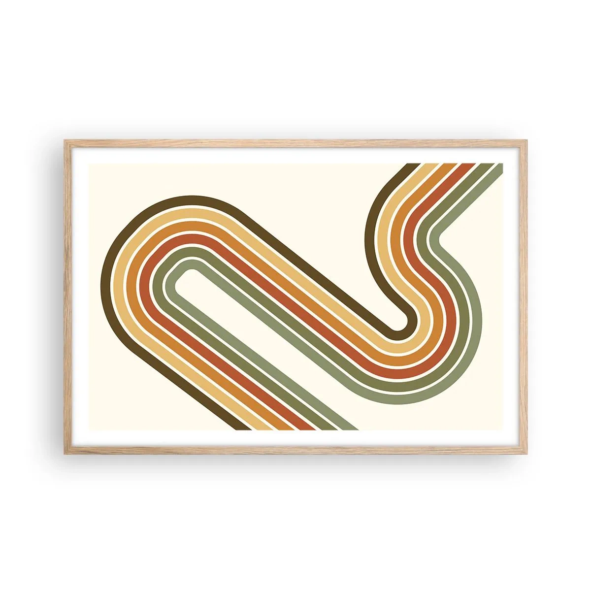 Pôster com moldura de carvalho claro - Ziguezague para o destino - 91x61 cm
