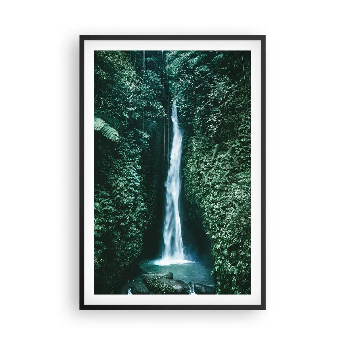 Pôster com moldura preta - Primavera tropical - 61x91 cm