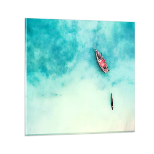 Quadro em vidro - As praias de Zanzibar - 30x30 cm