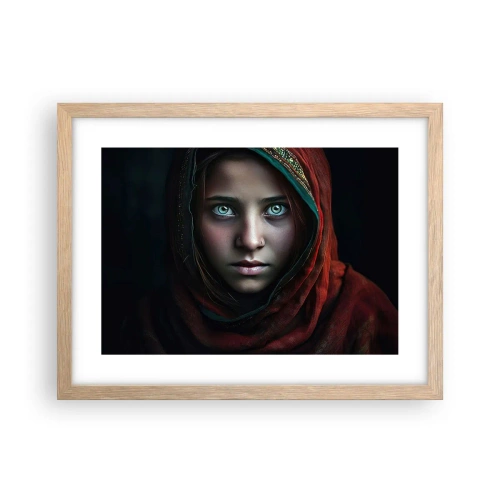 Pôster com moldura de carvalho claro - Princesa oriental - 40x30 cm