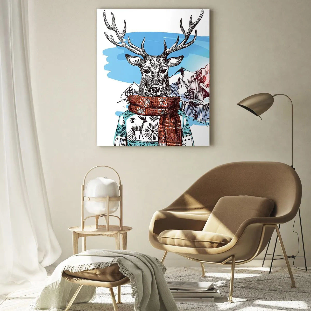 Quadro em vidro - Nem o veado passa frio - 80x120 cm