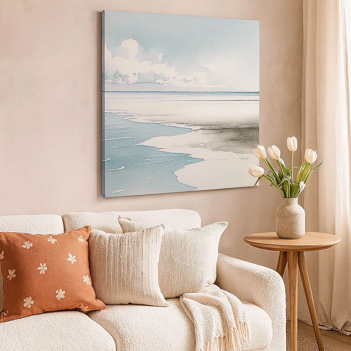 Quadro em tela - Maré suave - 30x30 cm