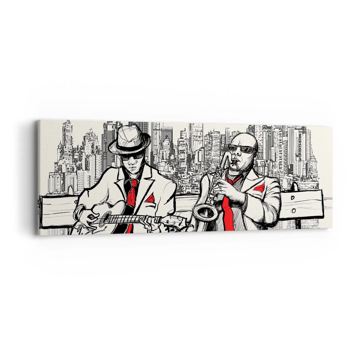 Quadro em tela - Improvisação nova-iorquina - 90x30 cm