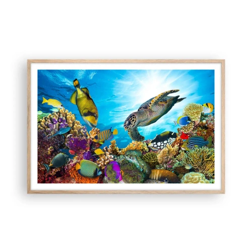 Pôster com moldura de carvalho claro - Alameda dos corais - 91x61 cm