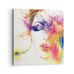 Quadro em tela - Vertigem arco-íris - 70x70 cm