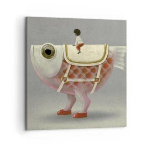 Quadro em tela - O cavaleiro Peixoso - 60x60 cm