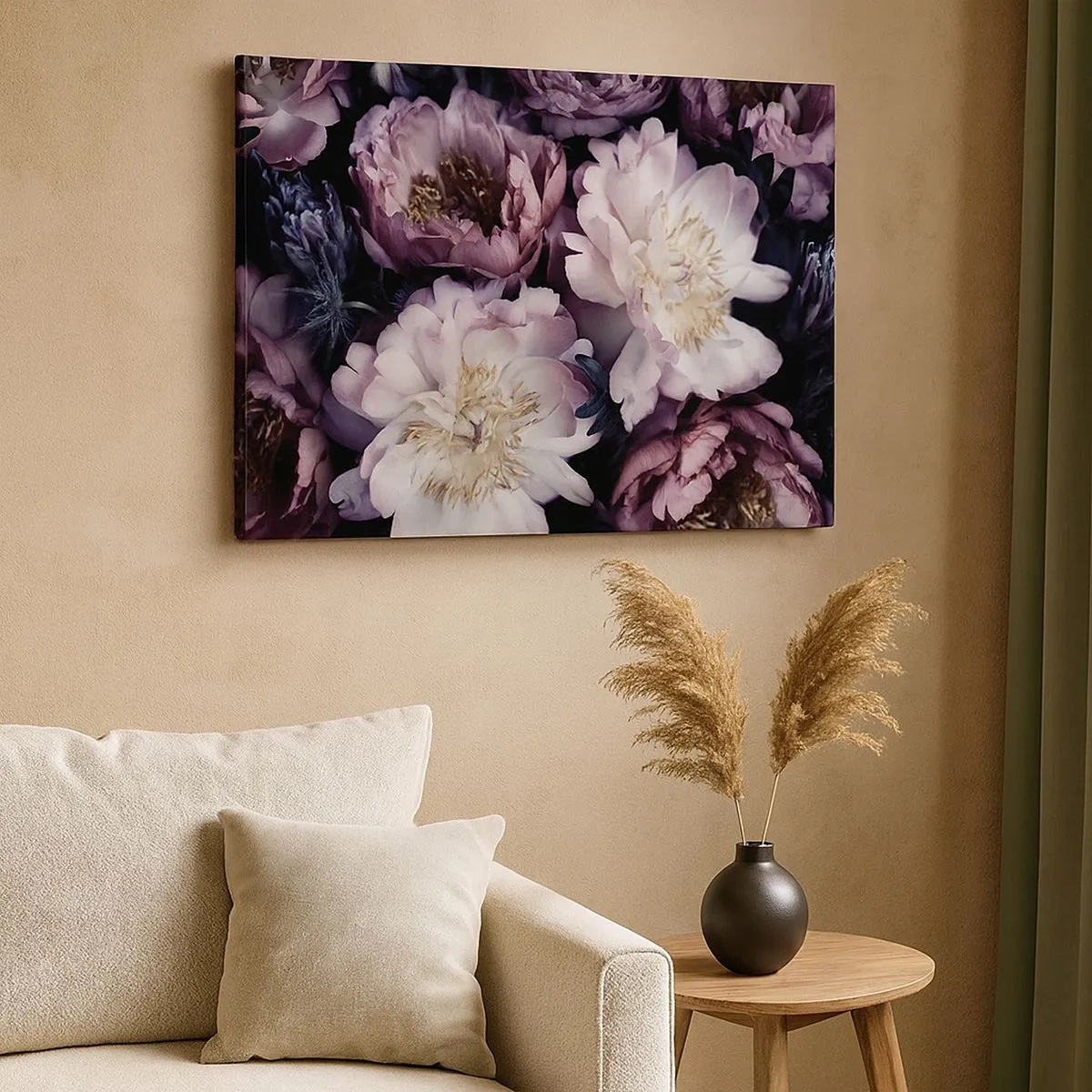 Quadro em tela - Flores em delicados tons pastéis - 70x50cm - Bouquet à moda antiga - Decoração de parede moderna para a sala de estar e quarto ARTTOR