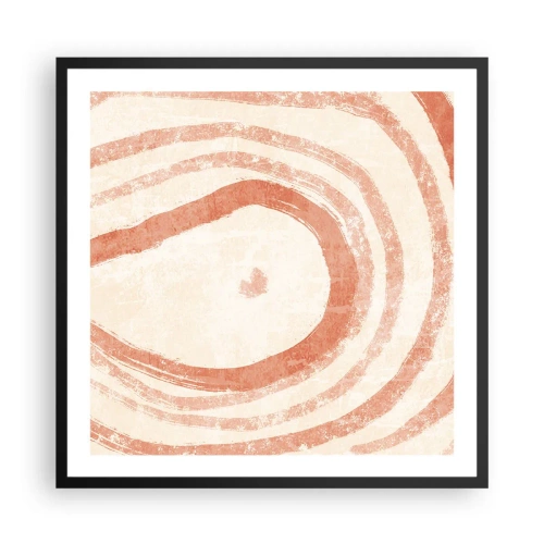 Pôster com moldura preta - Círculos de coral – composição - 60x60 cm