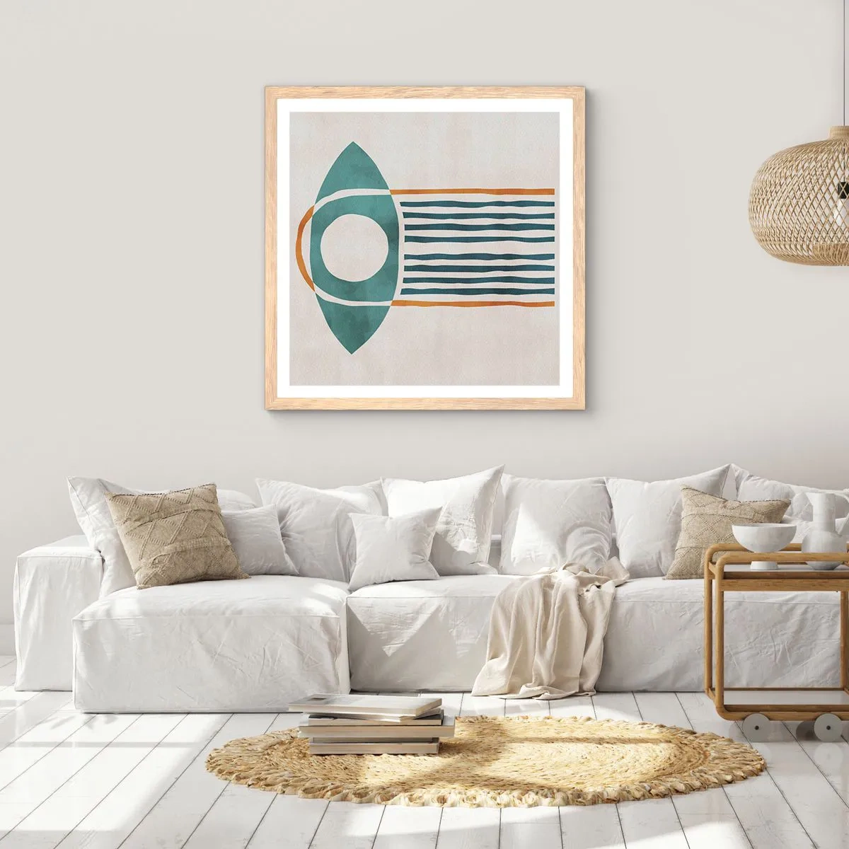 Pôster com moldura de carvalho claro - Sinais e rituais - 30x30 cm