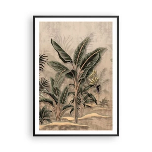 Pôster com moldura preta - Gravura em estilo colonial - 70x100 cm