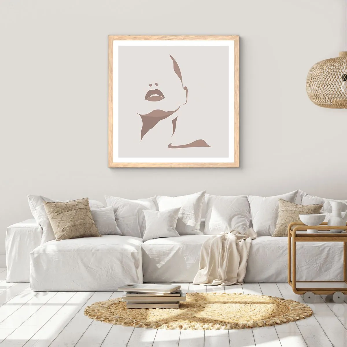 Pôster com moldura de carvalho claro - Feito de luz e sombra - 60x60 cm