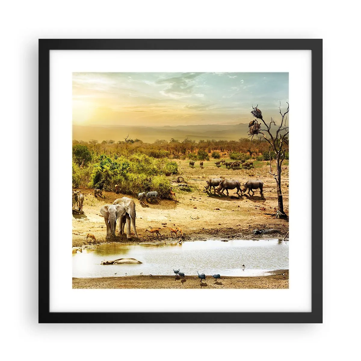 Pôster com moldura preta - Um rio corria no Éden... - 40x40 cm