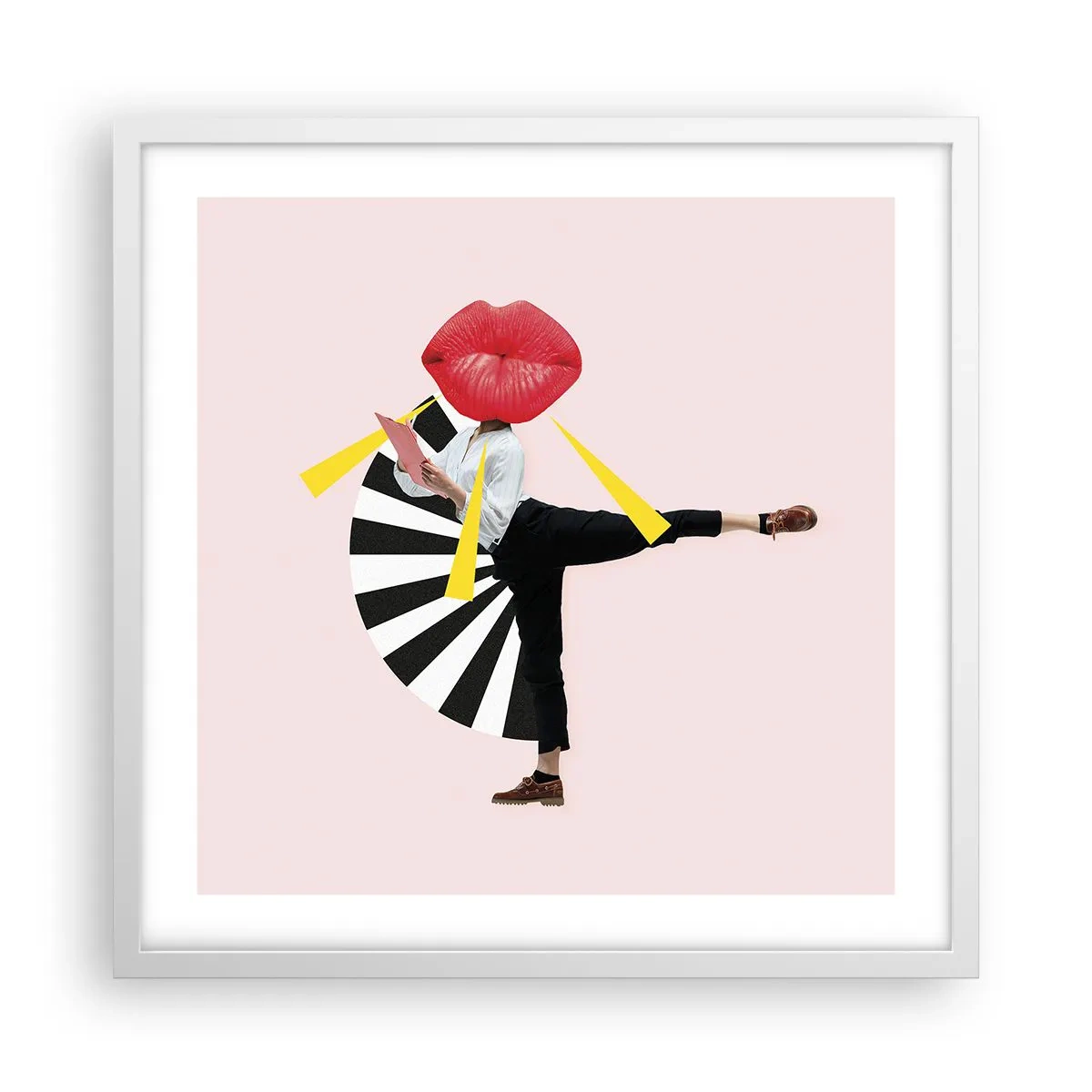 Pôster em moldura branca - Arte pop surreal - 50x50 cm