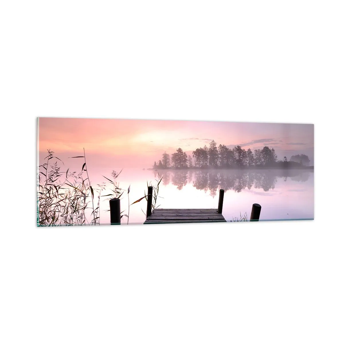 Quadro em vidro - Da névoa lilás... - 90x30 cm
