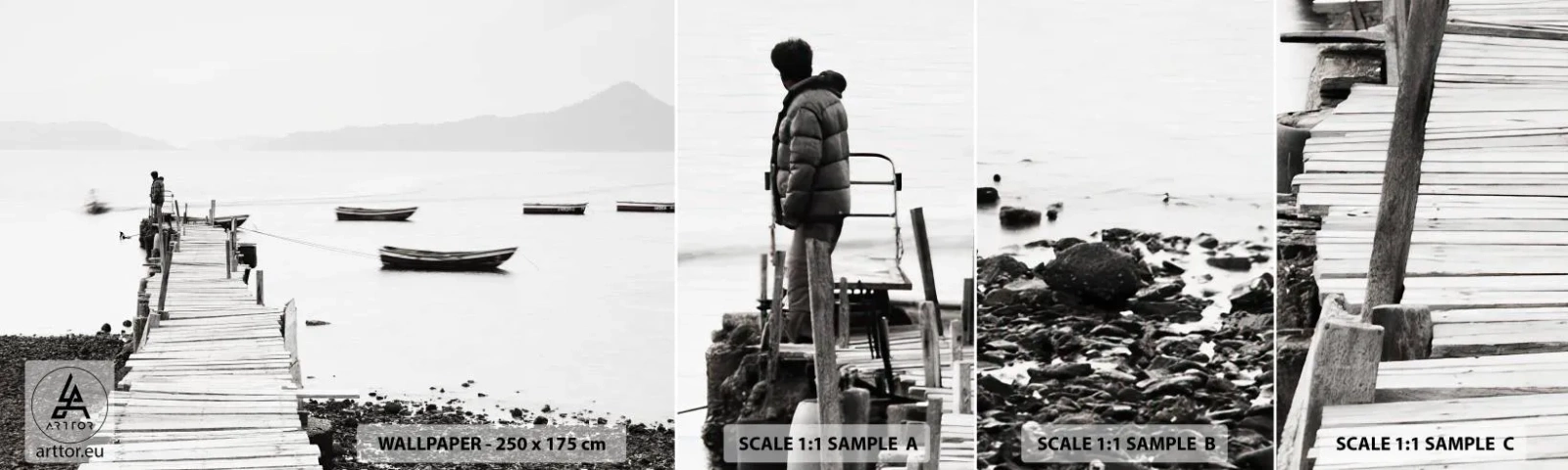 Amostra de papel de parede autocolante Deluxe Sticker - Sobre água calma e límpida - Paisagem, Lago, Lodź - 100x30 cm