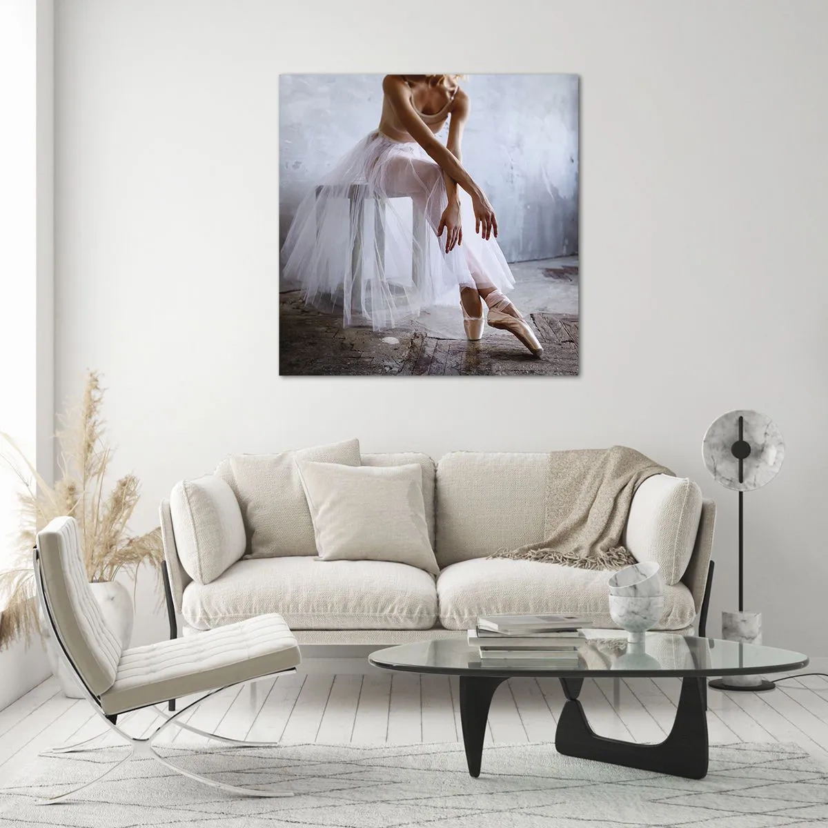 Quadro em vidro - Antes das luzes da ribalta ascenderem - 50x50 cm