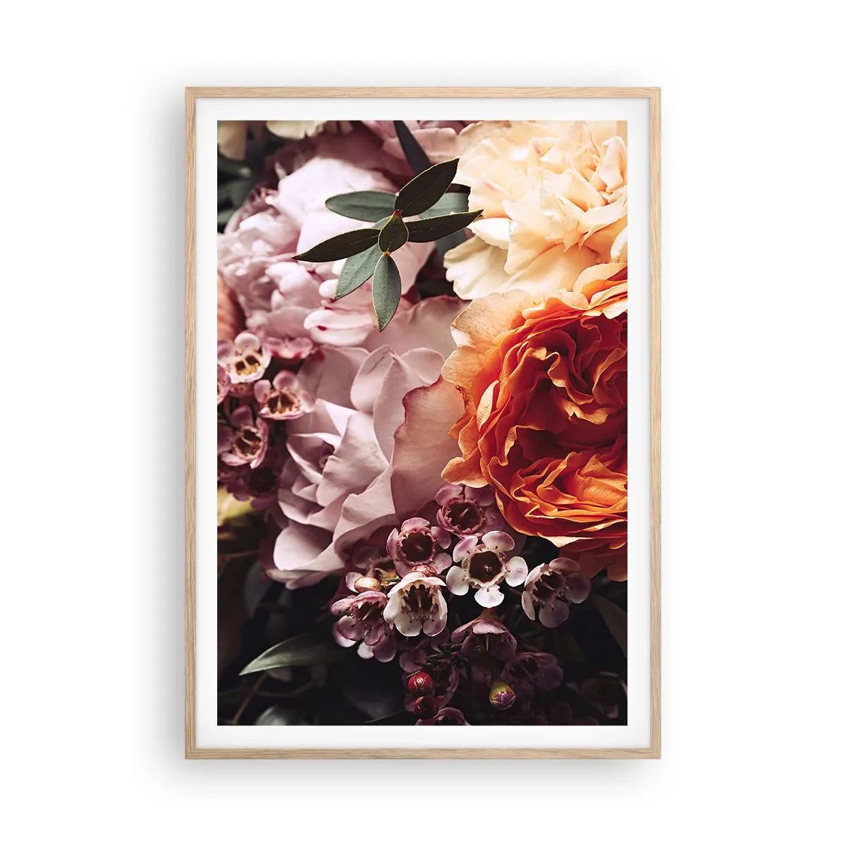 Pôster com moldura de carvalho claro - Envolto em beleza - 70x100 cm