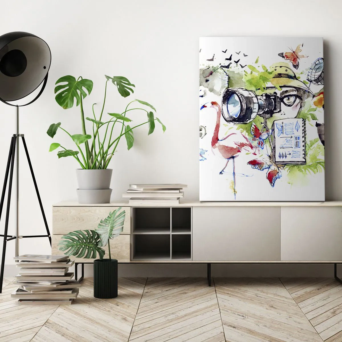 Quadro em tela - Através da lente do viajante - 50x70 cm