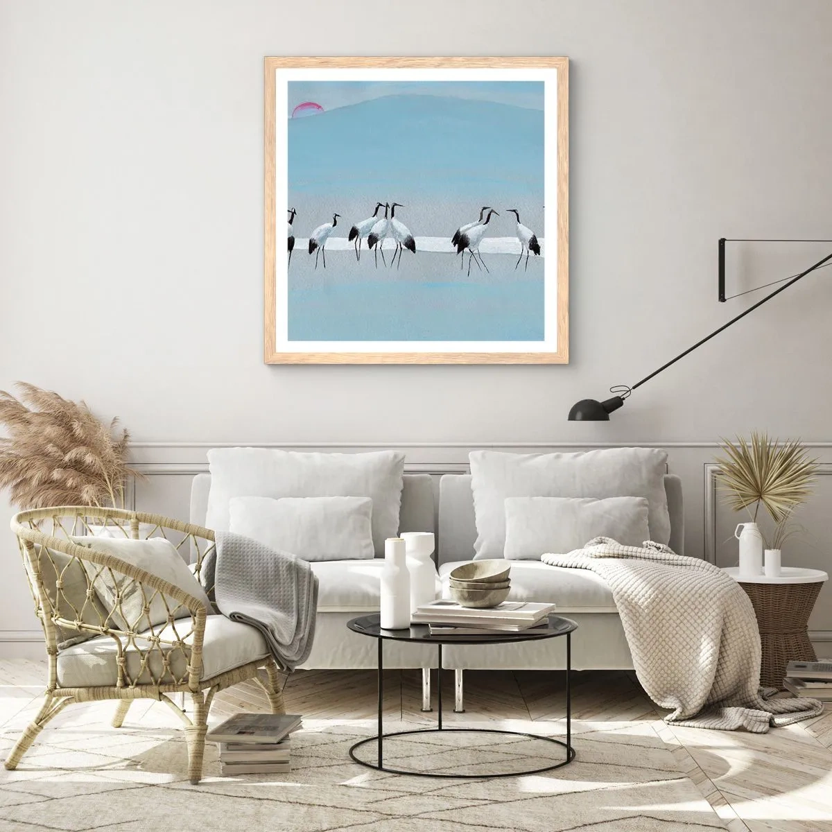 Pôster com moldura de carvalho claro - Depois de um dia quente - 40x40 cm