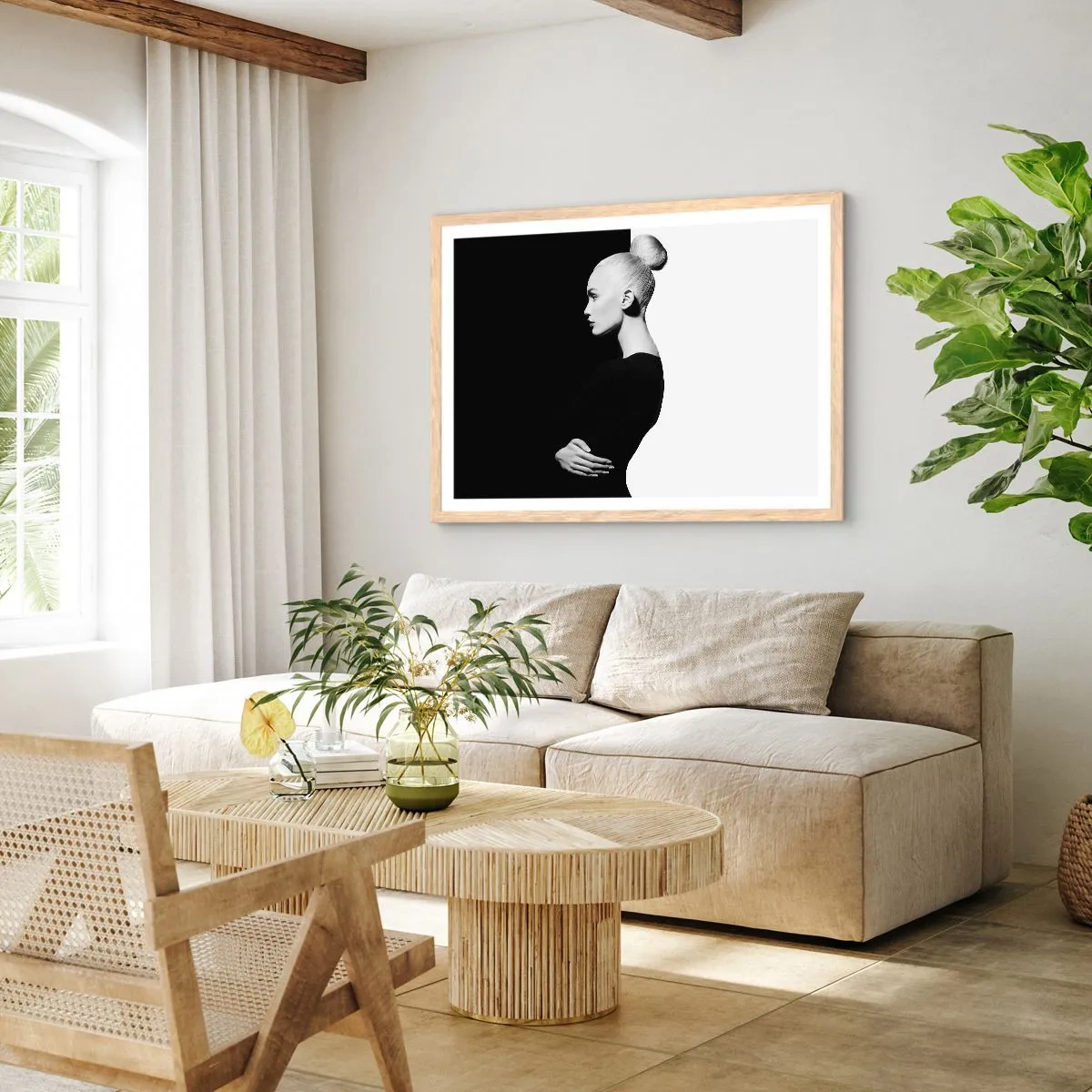 Pôster com moldura de carvalho claro - Simplesmente mulher - 91x61 cm