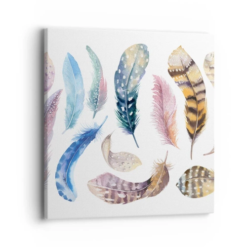 Quadro em tela - Leve, heterogéneo e multicolorido - 40x40 cm