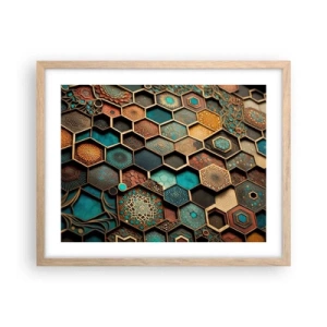 Pôster com moldura de carvalho claro - Ornamentos árabes – variação - 50x40 cm