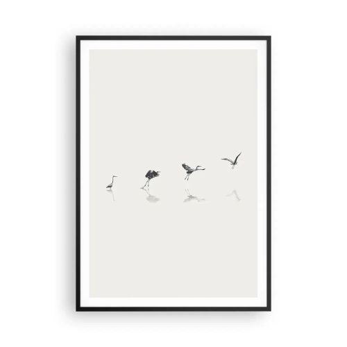 Pôster com moldura preta - Quatro passos simples - 70x100 cm