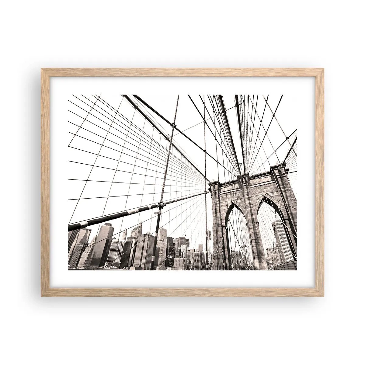 Pôster com moldura de carvalho claro - Catedral de Nova York - 50x40 cm
