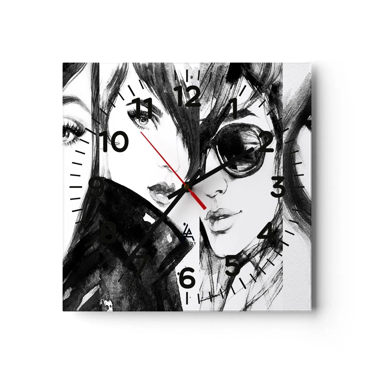 Relógio de parede - Relógio em vidro - Beleza multiplicada - 40x40 cm