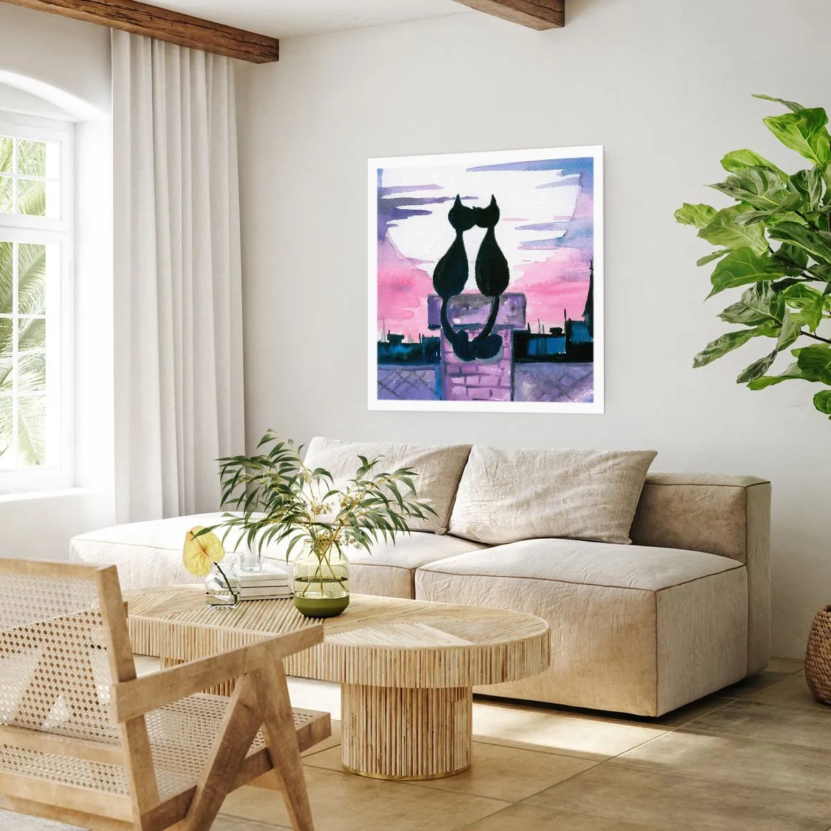 Pôster - Rendez-vous sob a lua - 60x60 cm