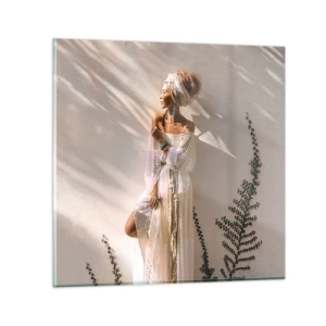 Quadro em vidro - O sol e a garota - 30x30 cm