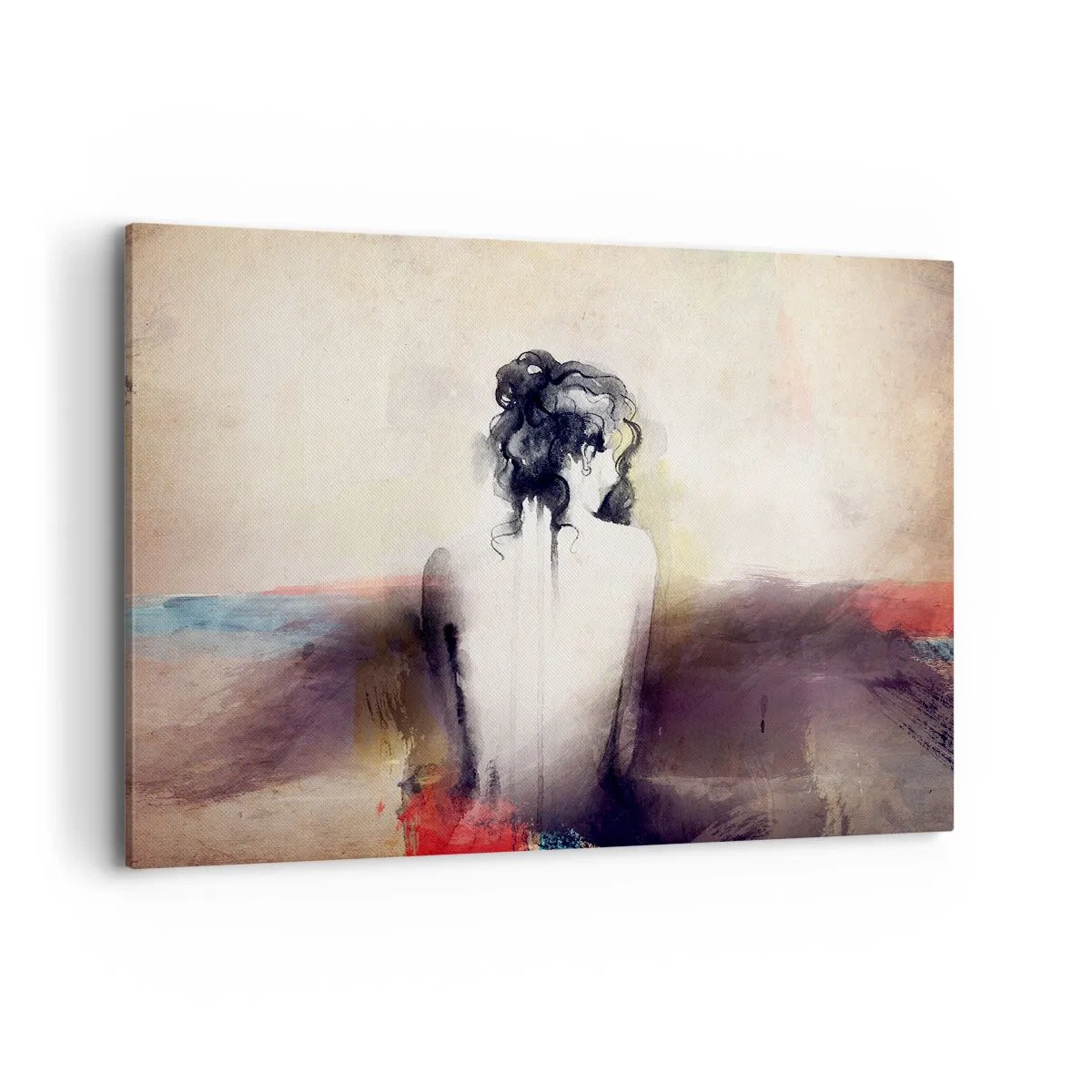 Quadro em tela - Linhas suaves, formas ovais - 120x80 cm