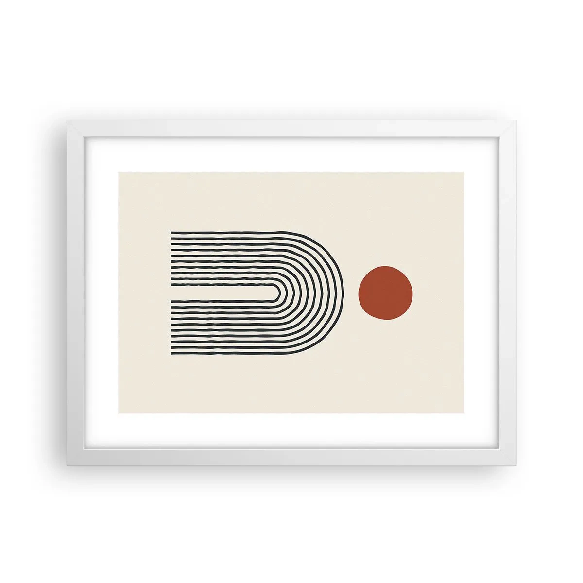 Pôster em moldura branca - Magnetismo de formas e cores - 40x30 cm
