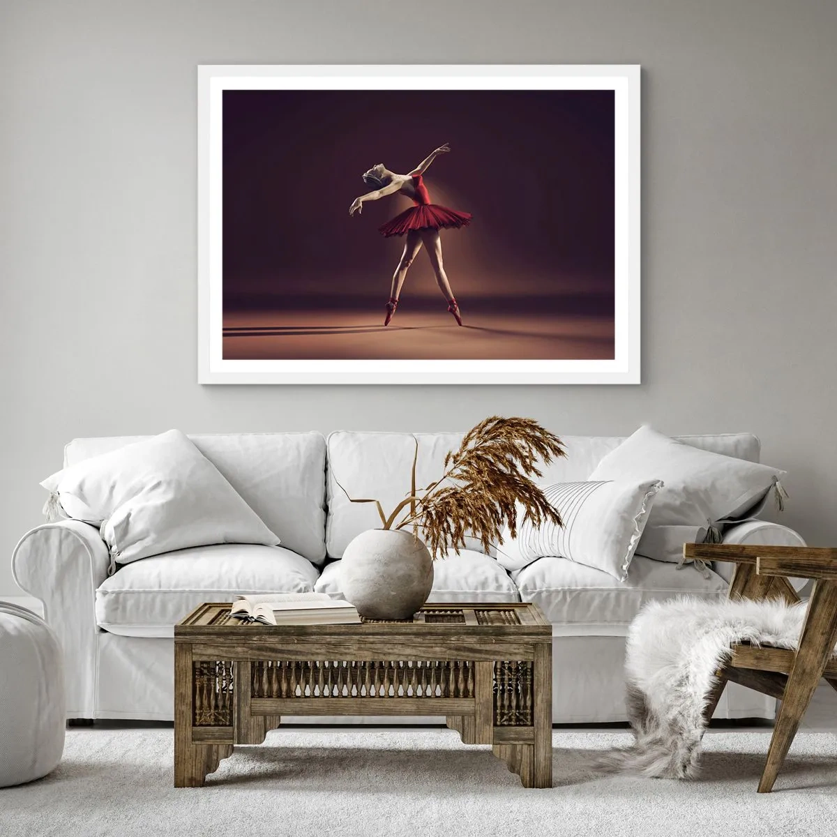 Pôster em moldura branca - Prima ballerina - 60x60 cm