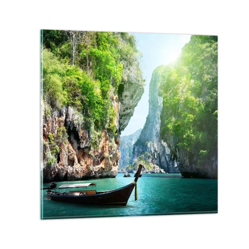 Quadro em vidro - Um convite para uma viagem exótica - 40x40 cm