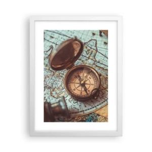 Pôster em moldura branca - Para o aventureiro - 30x40 cm