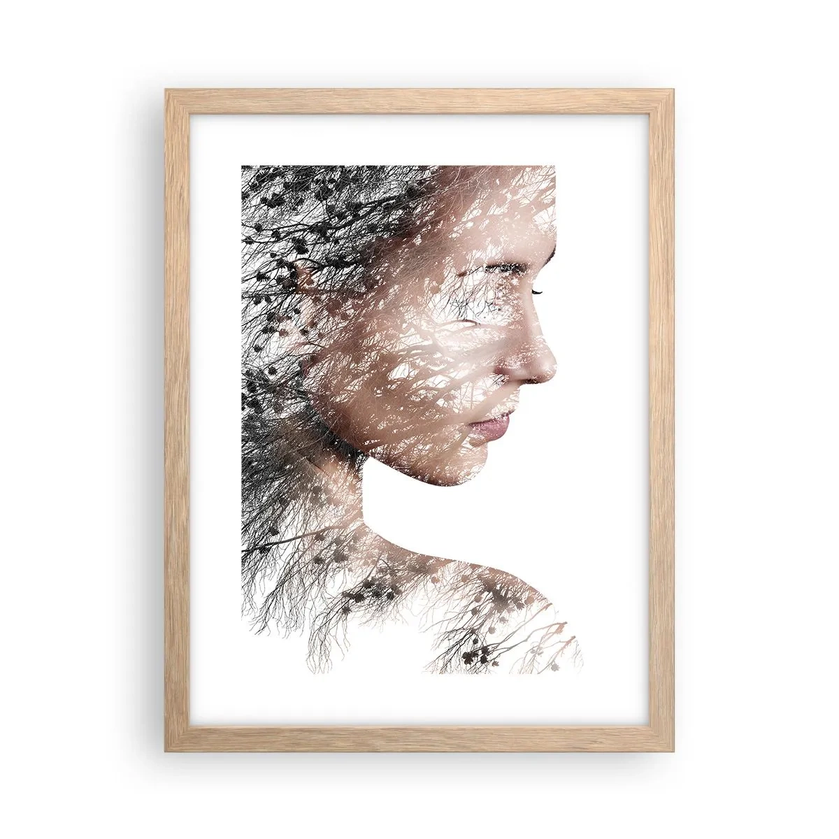 Pôster com moldura de carvalho claro - Espírito da floresta - 30x40 cm