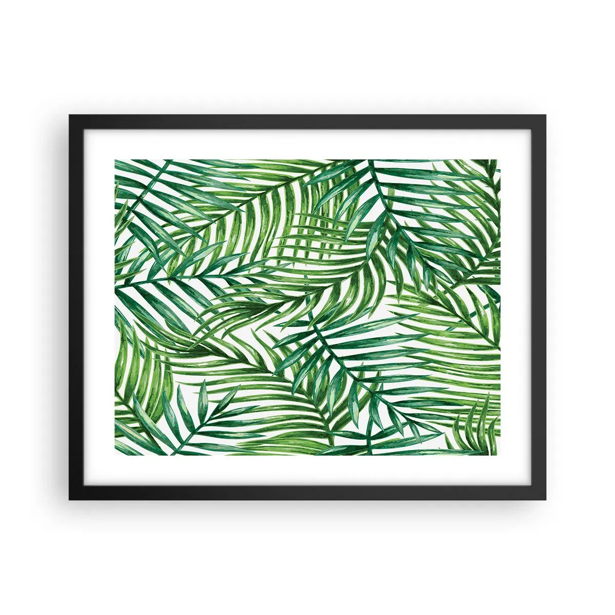 Pôster com moldura preta - Sob as folhas verdes - 50x40 cm