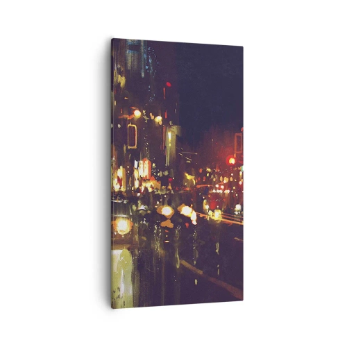 Quadro em tela - Imerso nas luzes da noite - 55x100 cm