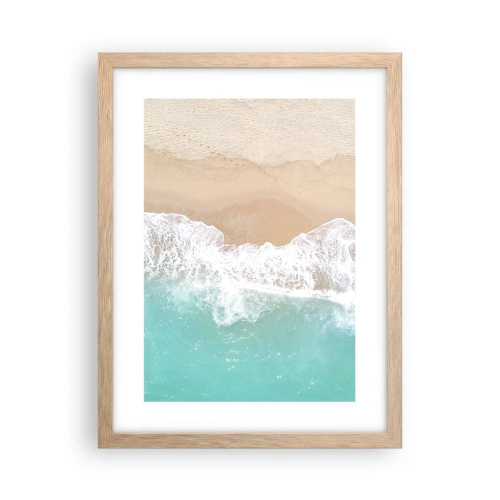 Pôster com moldura de carvalho claro - Toque carinhoso - 30x40 cm