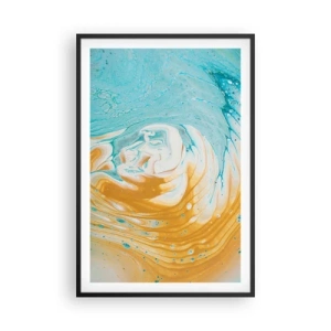 Pôster com moldura preta - Vórtice em pastel - 61x91 cm