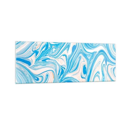 Quadro em vidro - Derramado em turquesa - 140x50 cm