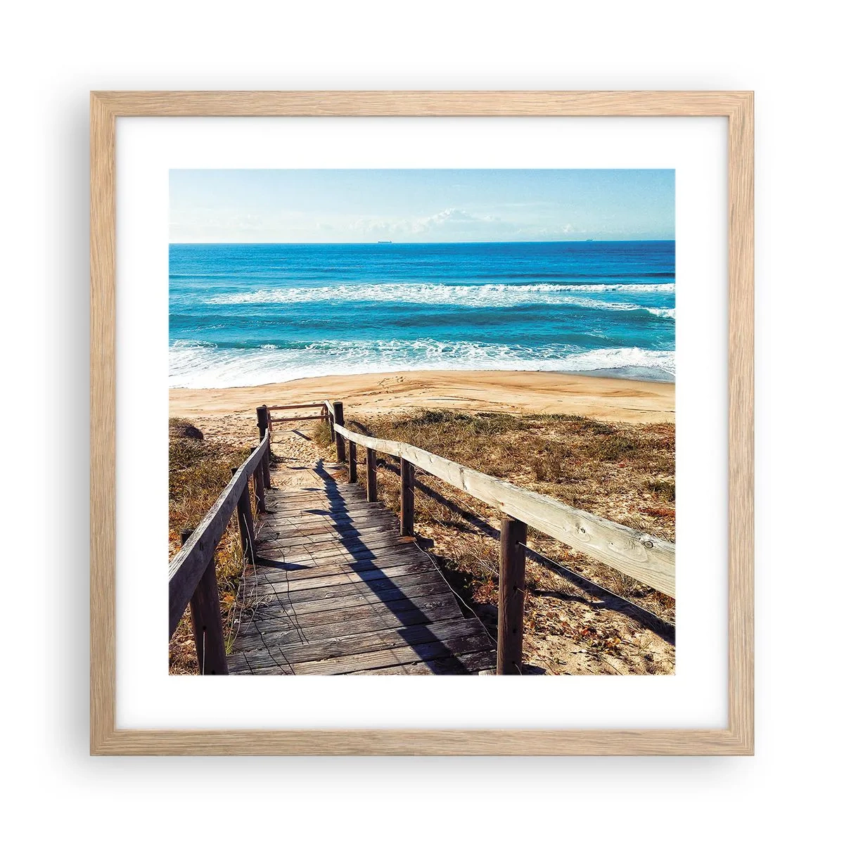 Pôster com moldura de carvalho claro - Corra! - 40x40 cm