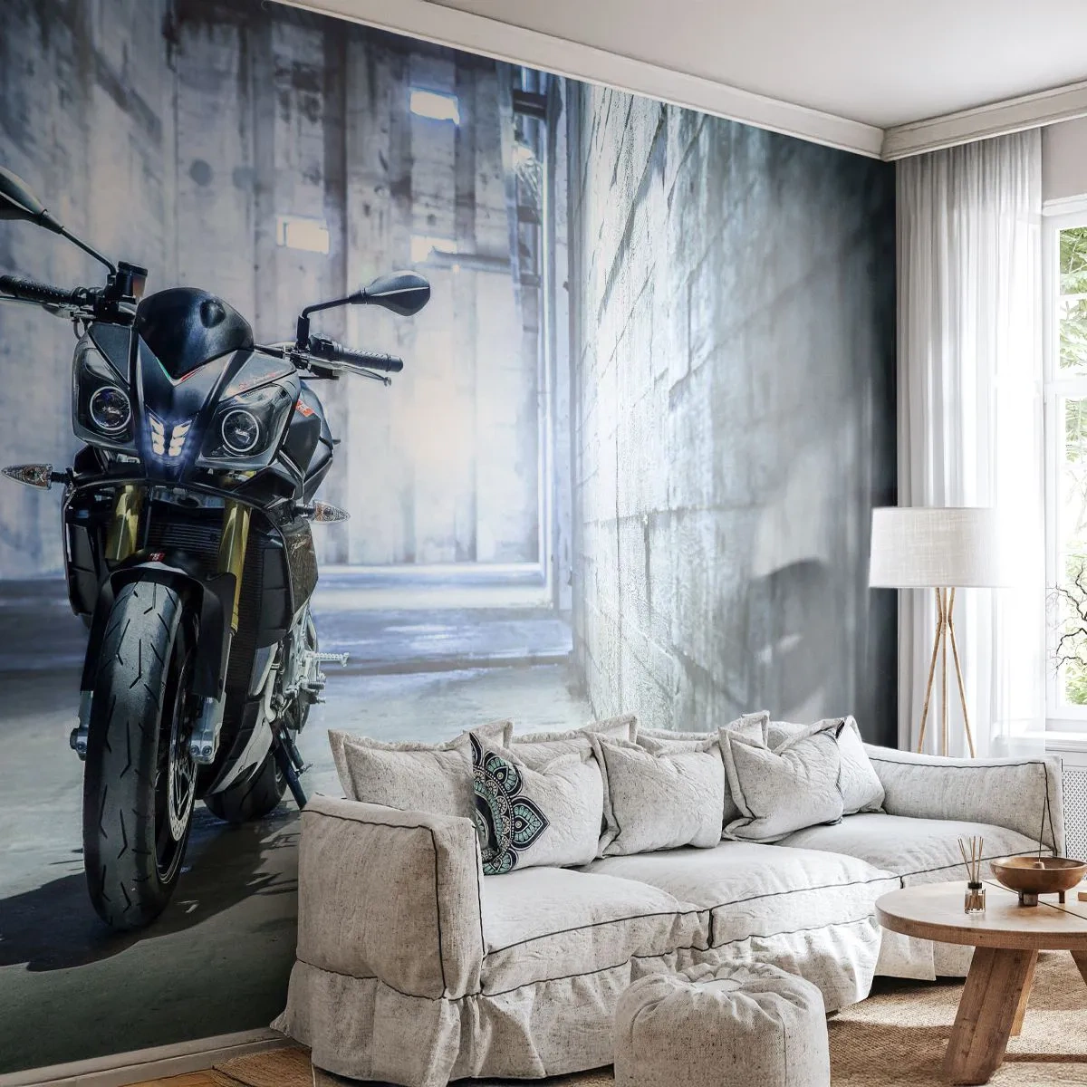 Papel de Parede Autocolante Deluxe Sticker - Antes do motor rugir - Automotivo, Moto, Esporte - 250x175 cm