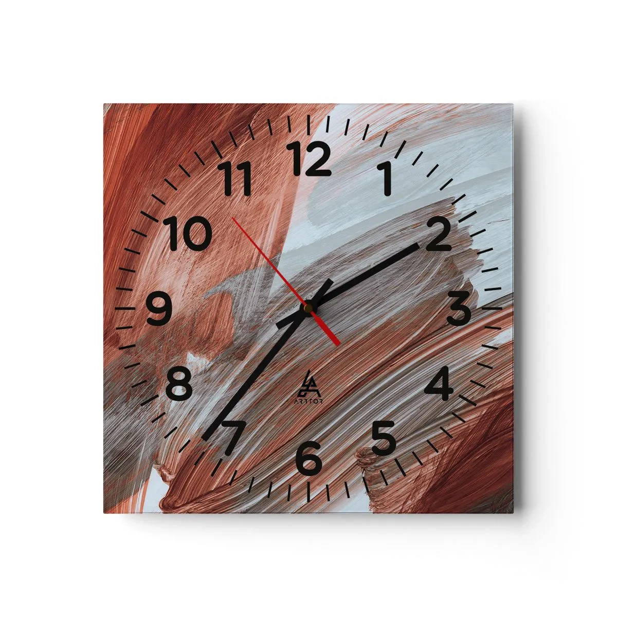 Relógio de parede - Relógio em vidro - Abstração de outono e vento - 40x40 cm