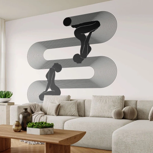 Papel de Parede Premium Sand - Simetria sensual - Mulheres, Linhas, Meditação - 100x70 cm