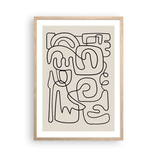 Pôster com moldura de carvalho claro - Na trilha - 50x70 cm