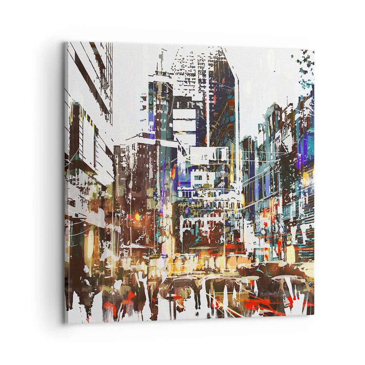 Quadro em tela - Cidade cintilante - 60x60 cm