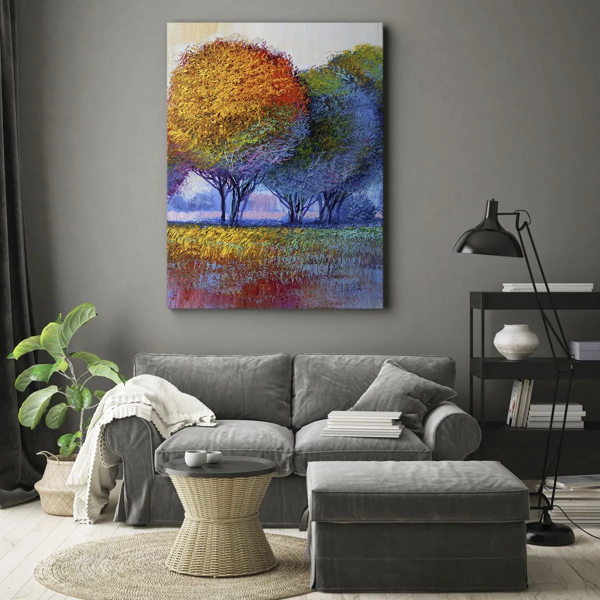 Quadro em tela - Um amontoado de cores lascivas - 55x100 cm